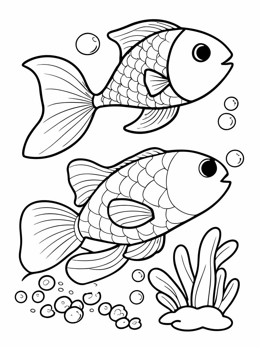 Fish coloring drawing