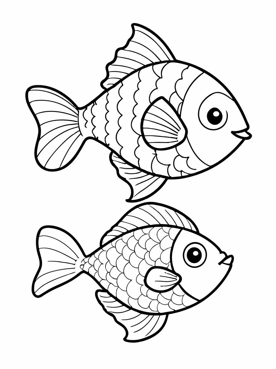 Fish coloring drawings