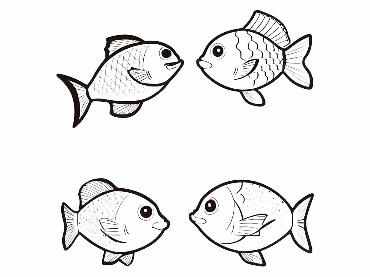 Fish coloring drawings to print