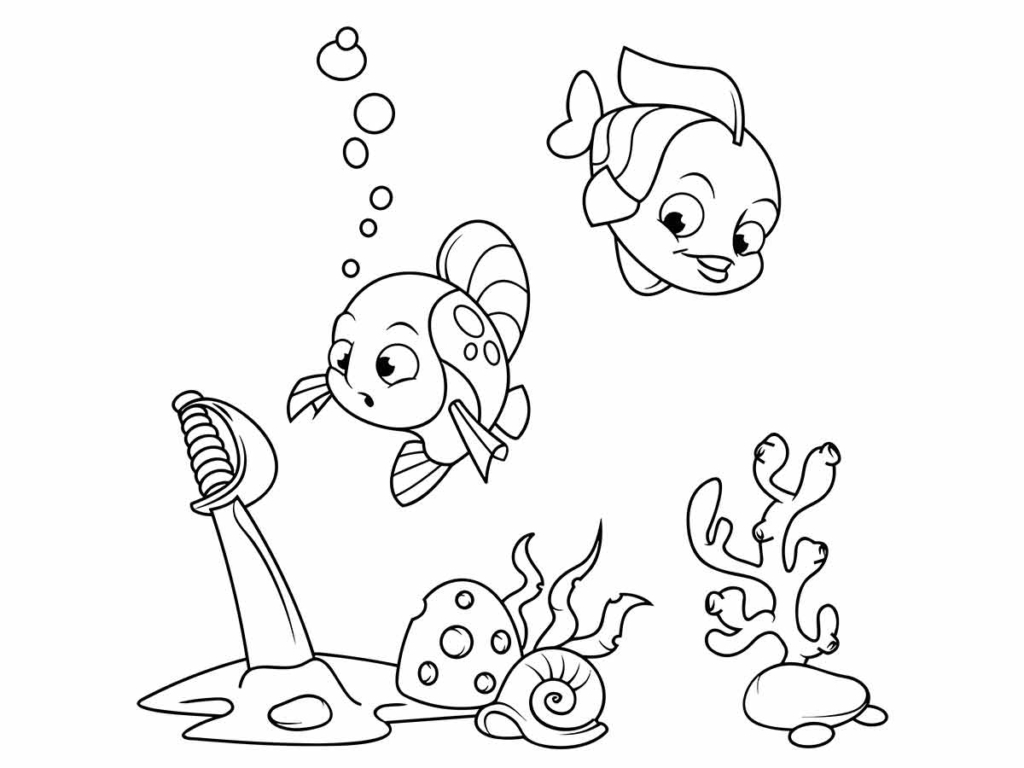 Fish coloring for kids