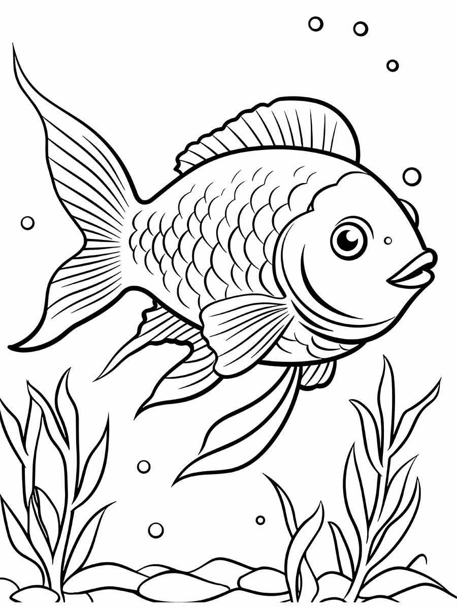 Fish drawing to color