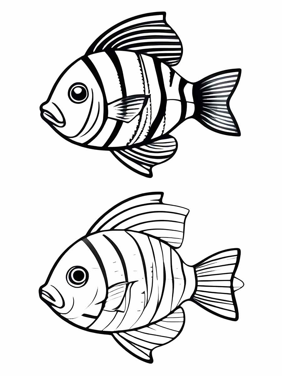 Fish drawing to color