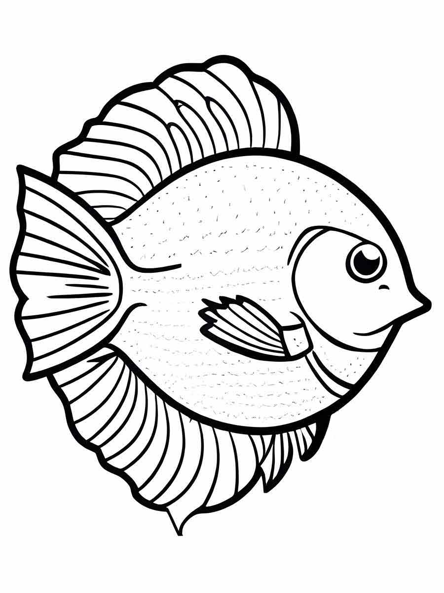 Fish drawing to color - kids activity