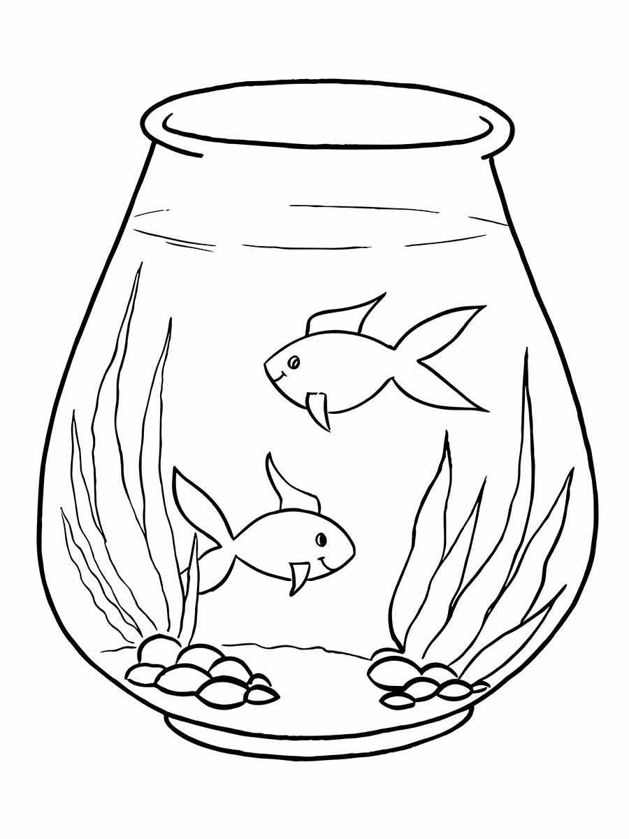 Fish in aquarium to color