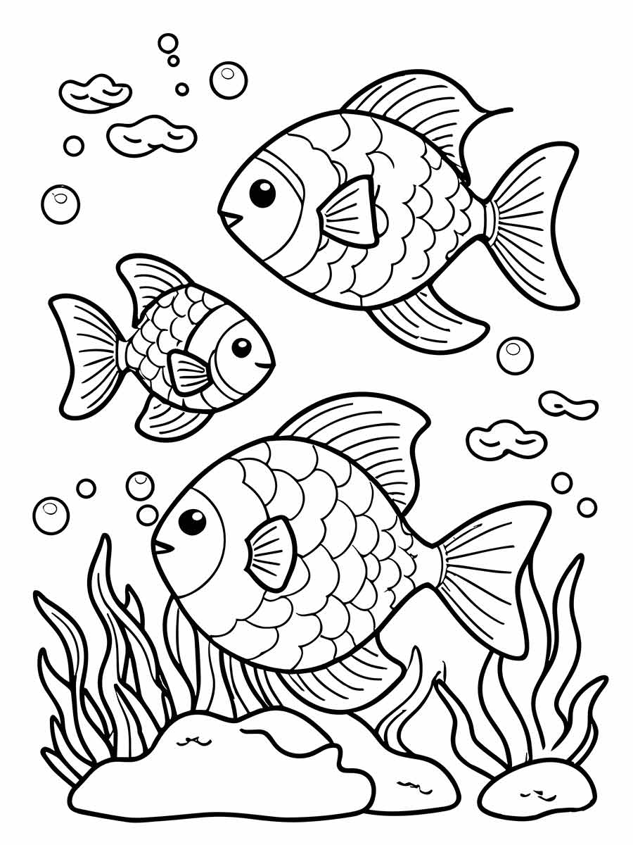 Fish to color and print