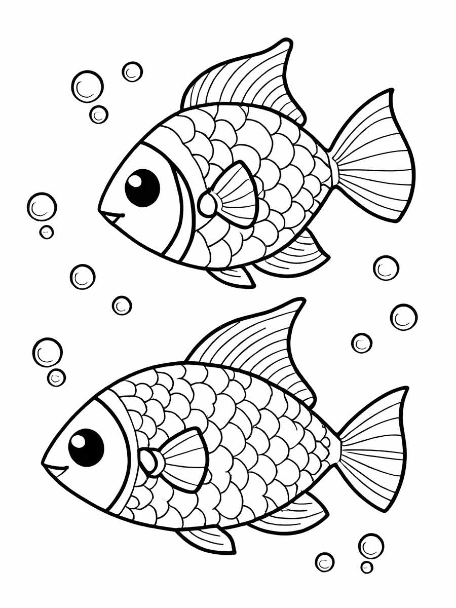 Fish to color and print