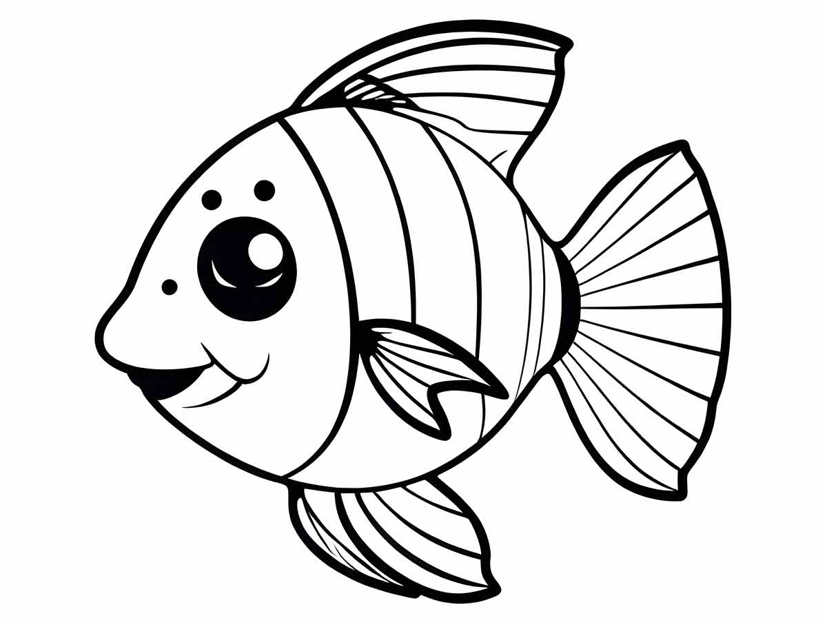 Fish to color for kids education