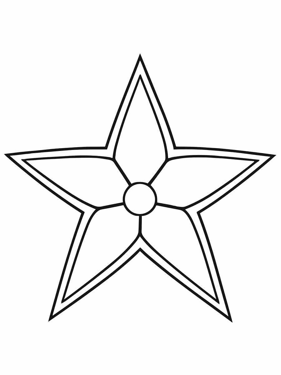 Five-point star coloring page