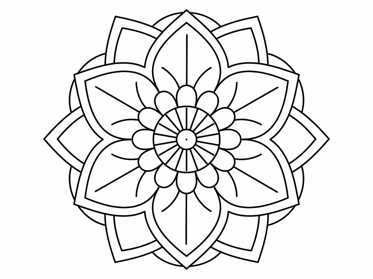 Floral Mandala Coloring Page to Print