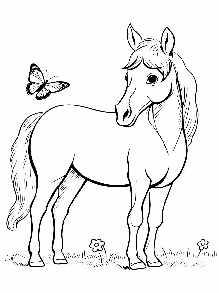 Fun Preschool Horse Coloring Page