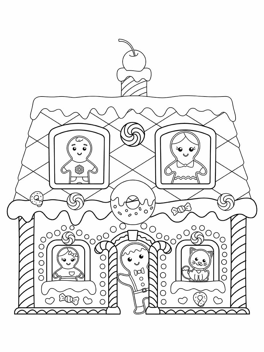 Gingerbread House Coloring Page