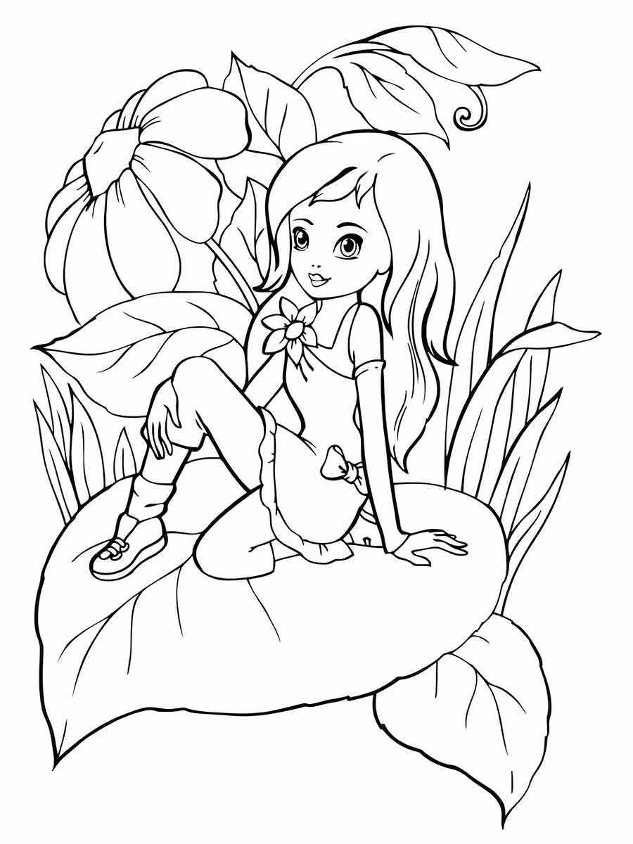 Girl coloring page 3.