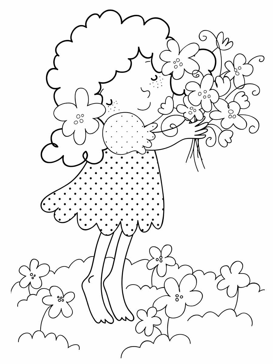 Girl coloring page 4.