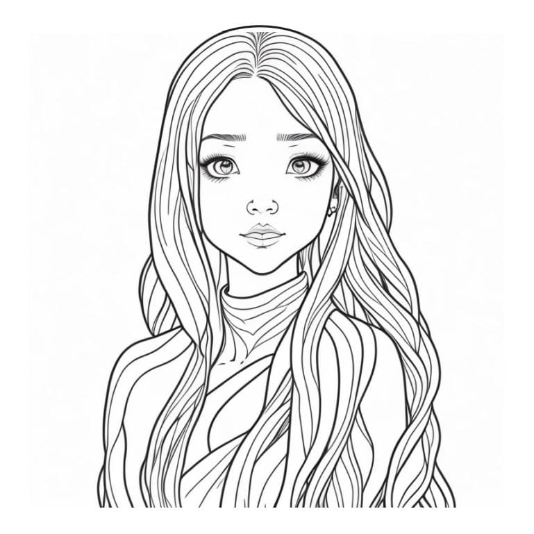 Girl coloring page 6.