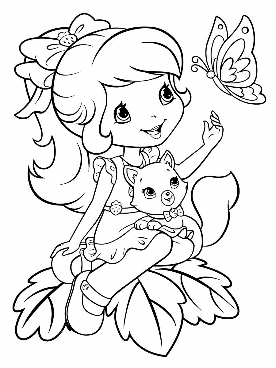 Girl coloring page and print.