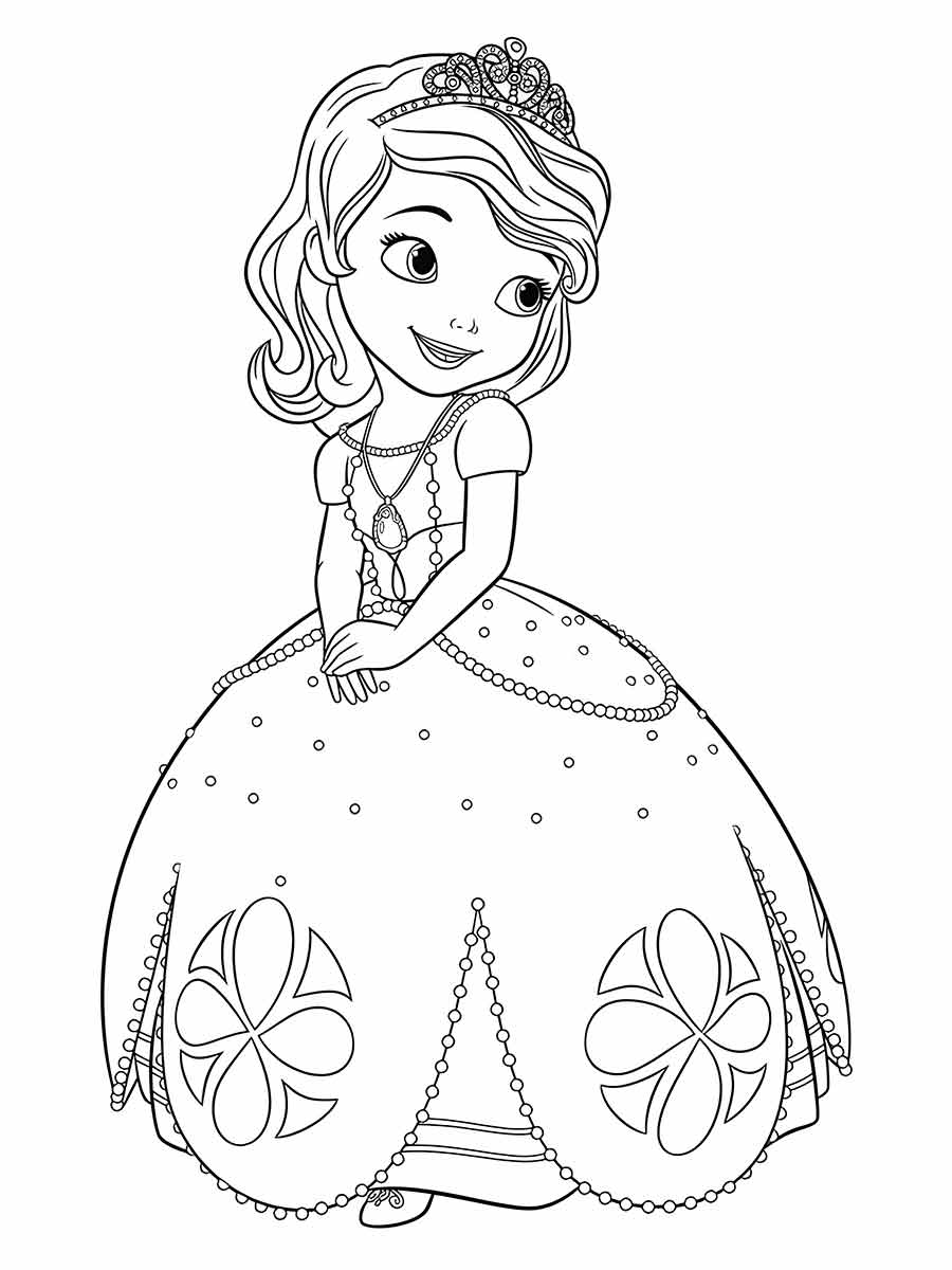 Girl princess coloring page.