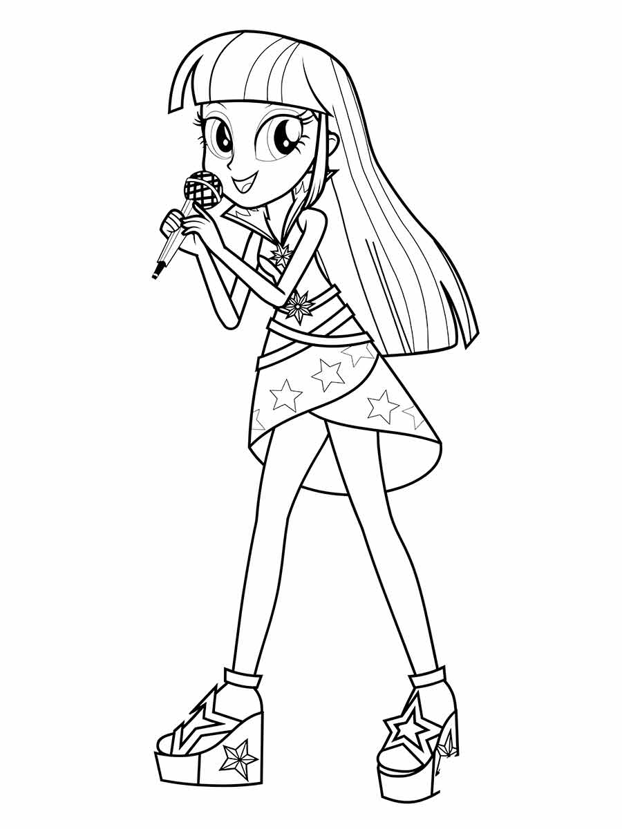 Girl singing coloring page.