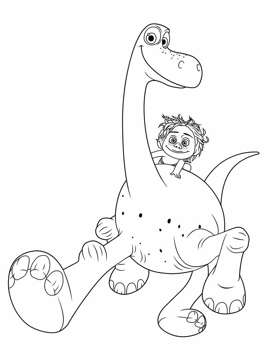 Coloring page of The Good Dinosaur.