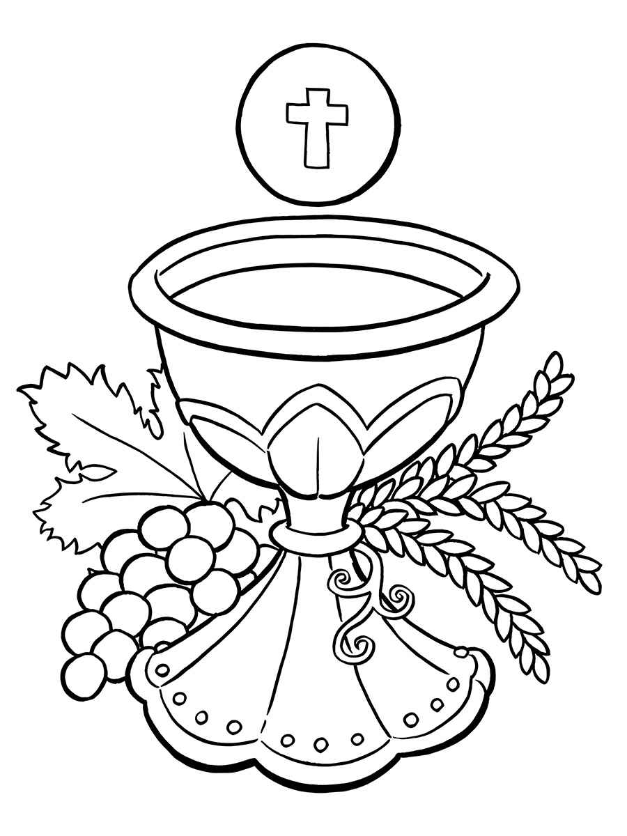 Holy Communion with Wine Coloring Page