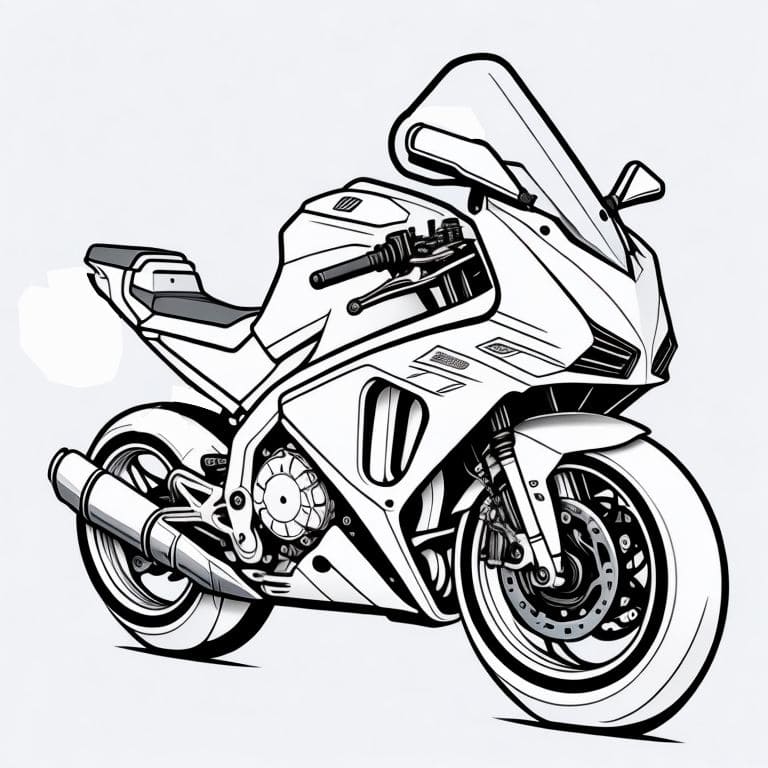 Coloring page of a Hornet motorcycle, ready for kids to color and enjoy.