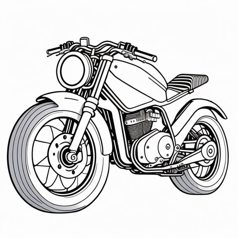 Coloring page of a Hornet motorcycle, detailed and ready to be colored.