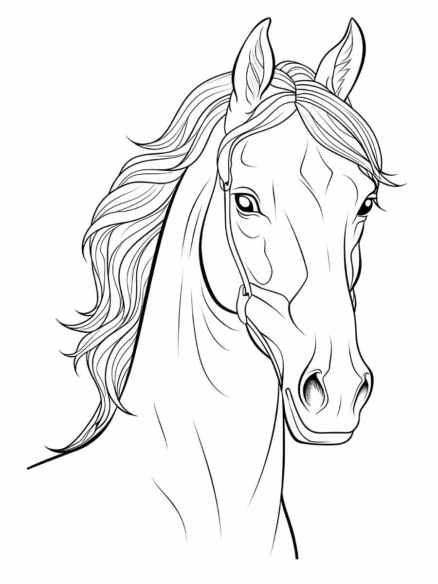 Horse Head Coloring Page 2