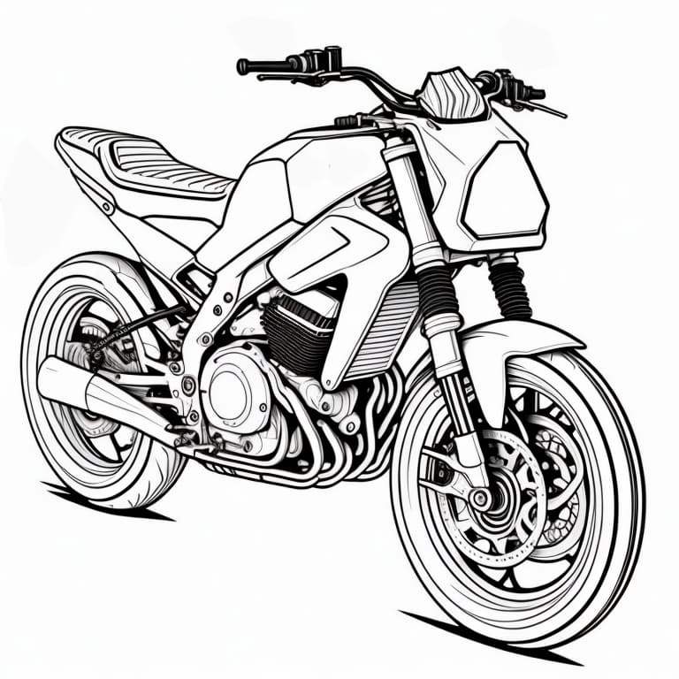 Hot Wheels motorcycle coloring page, ready for kids to color and enjoy.