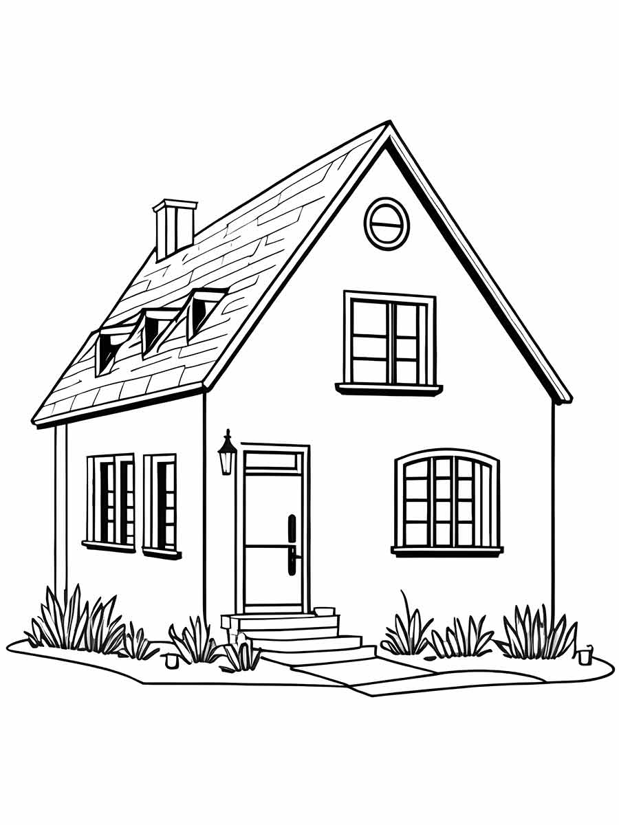 House Coloring Page