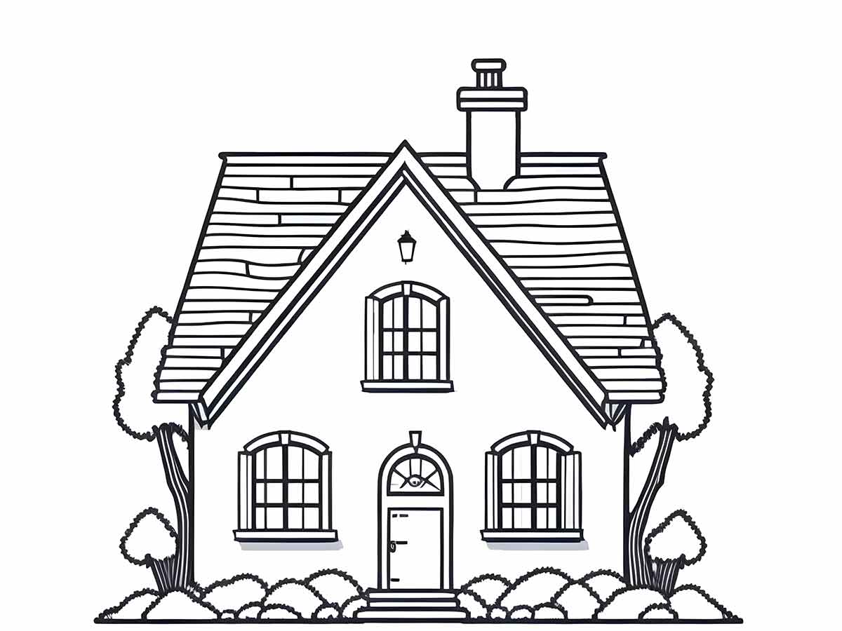 House Coloring Page