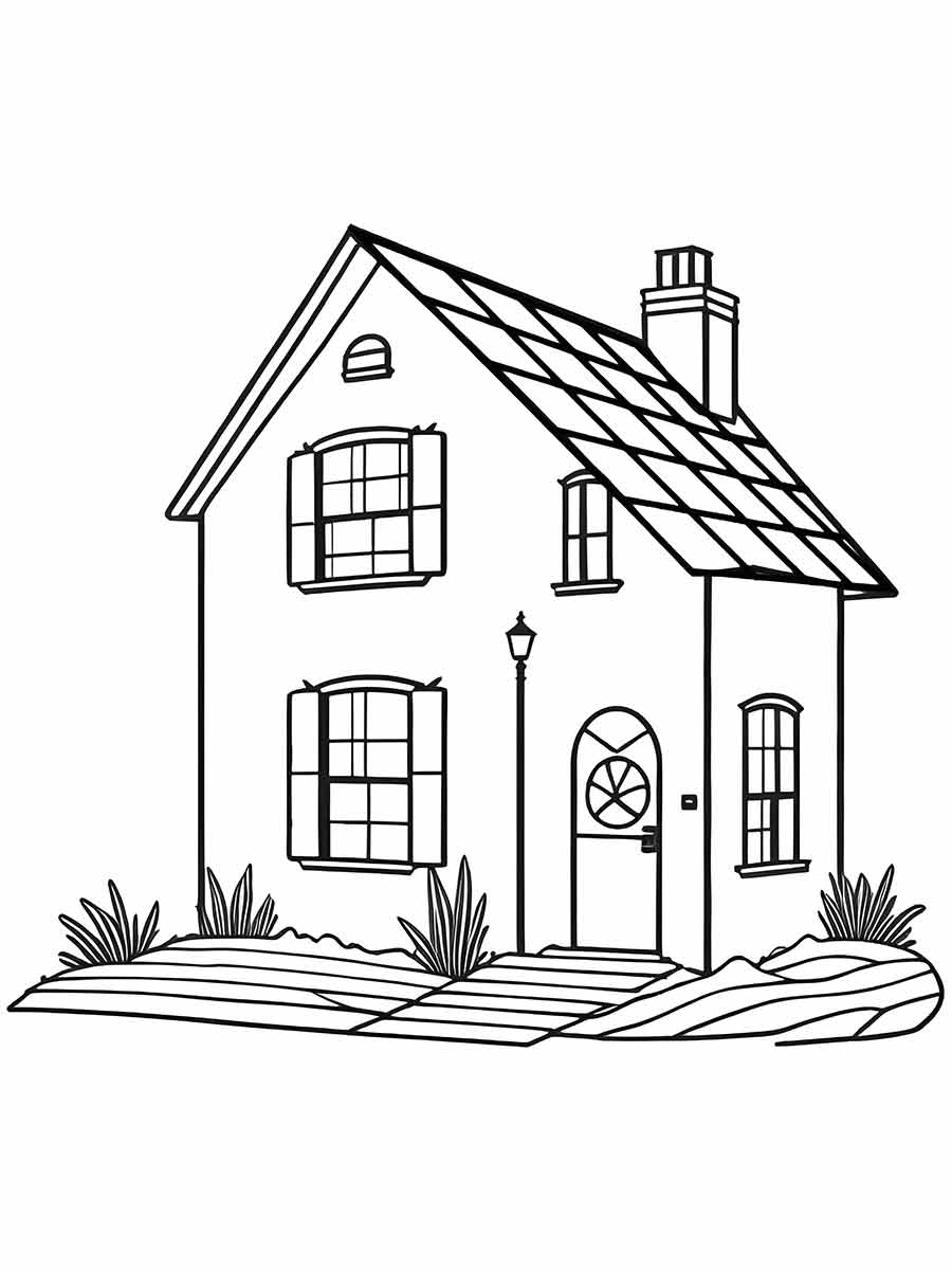 House Coloring Page