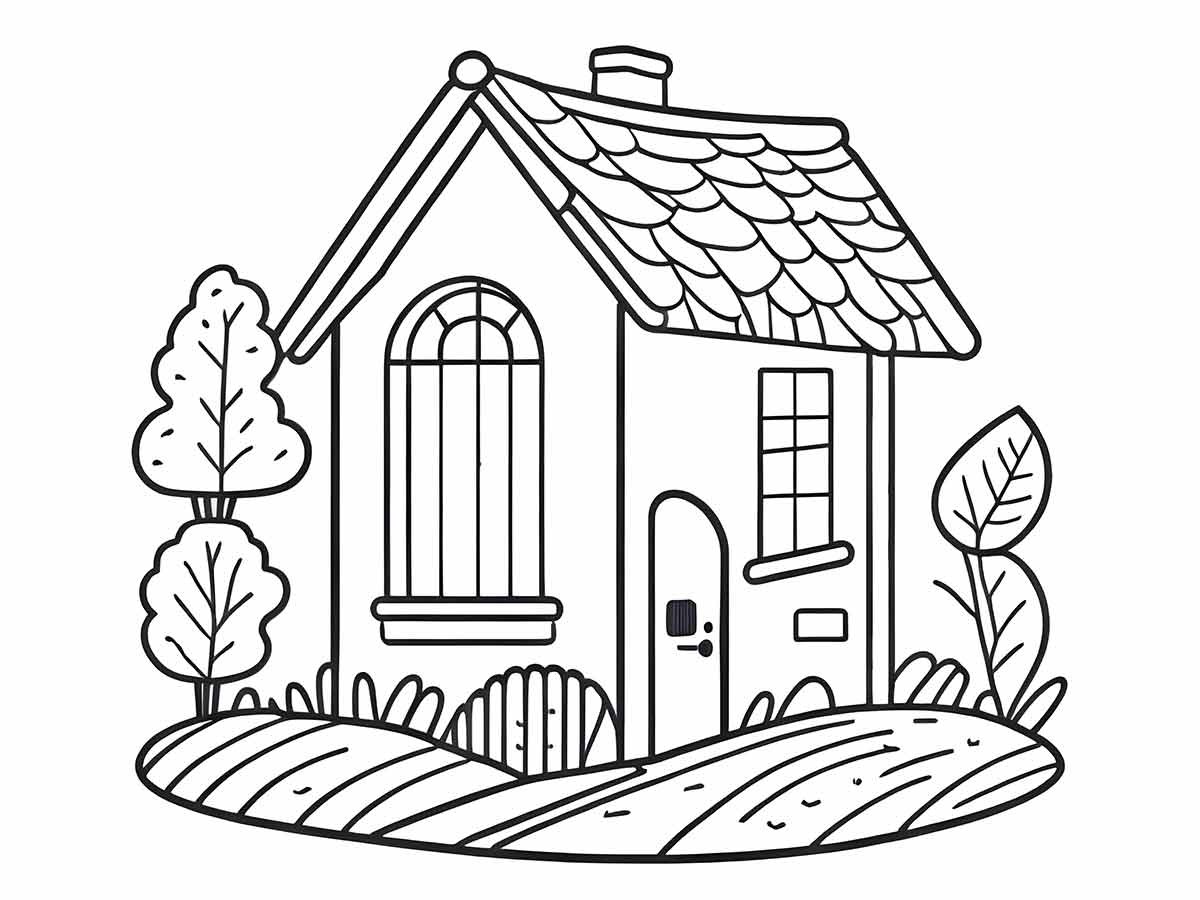 House Coloring Page