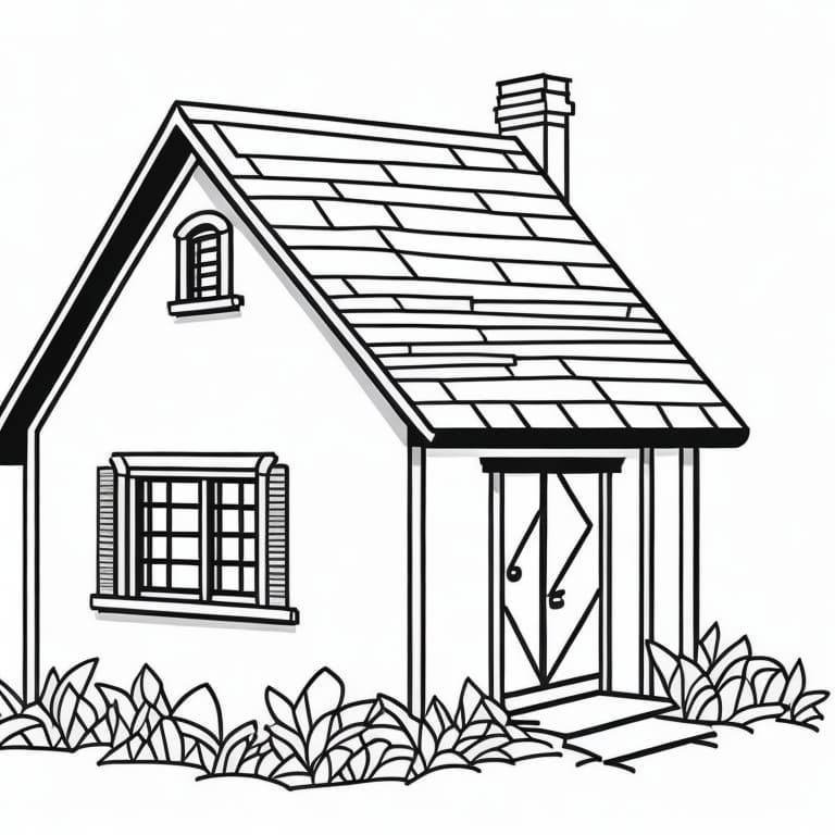 House Coloring Page