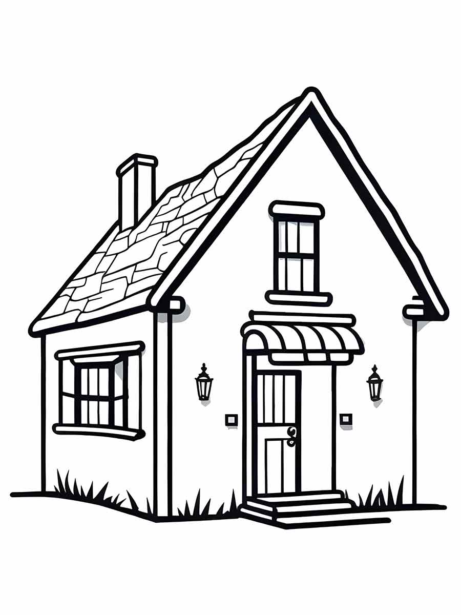 House Coloring Page