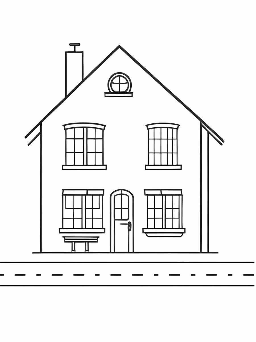 House Coloring Page