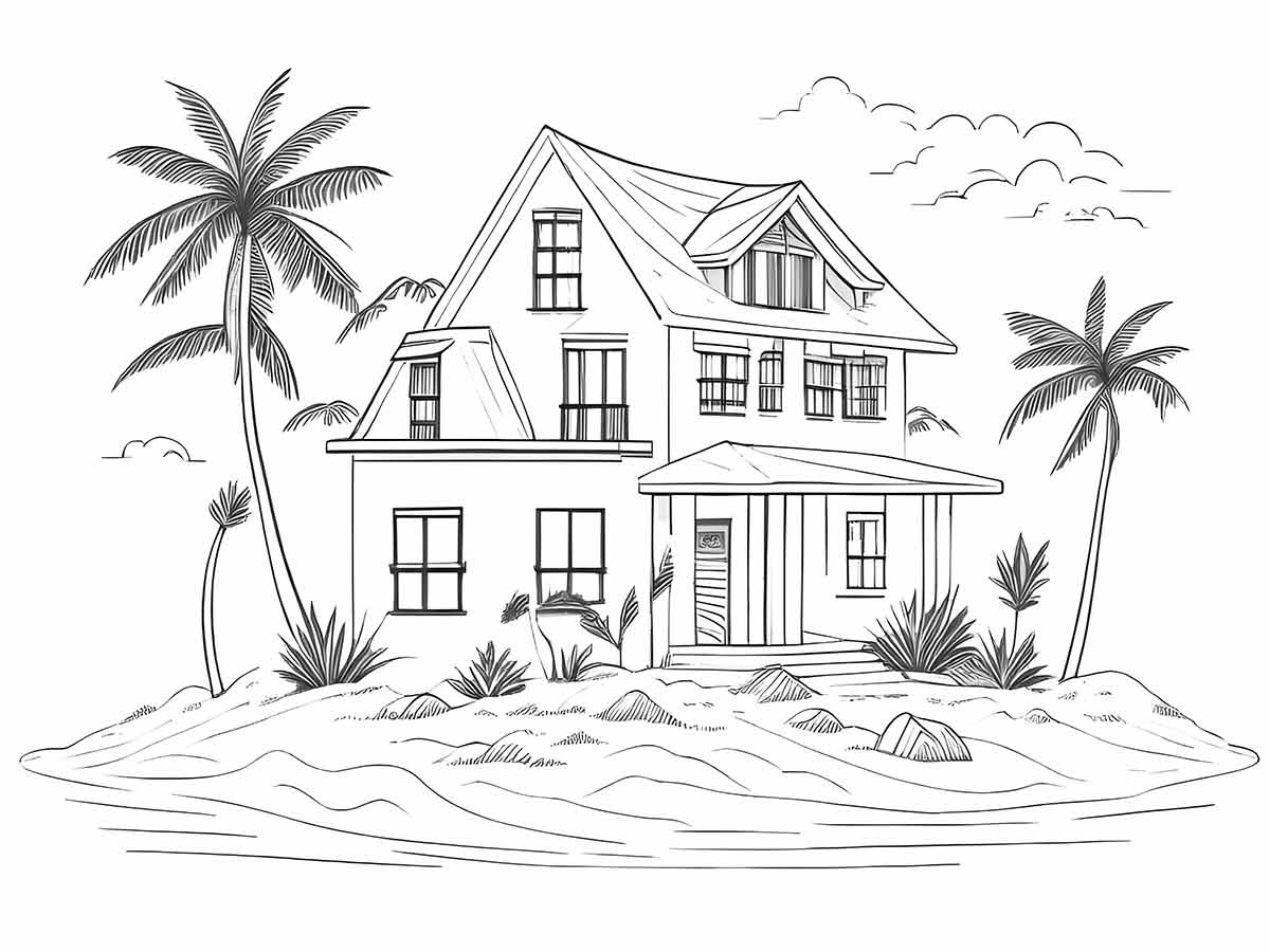 House Coloring Page