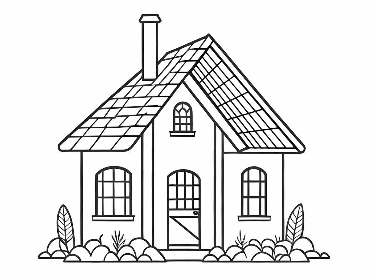 House Coloring Page