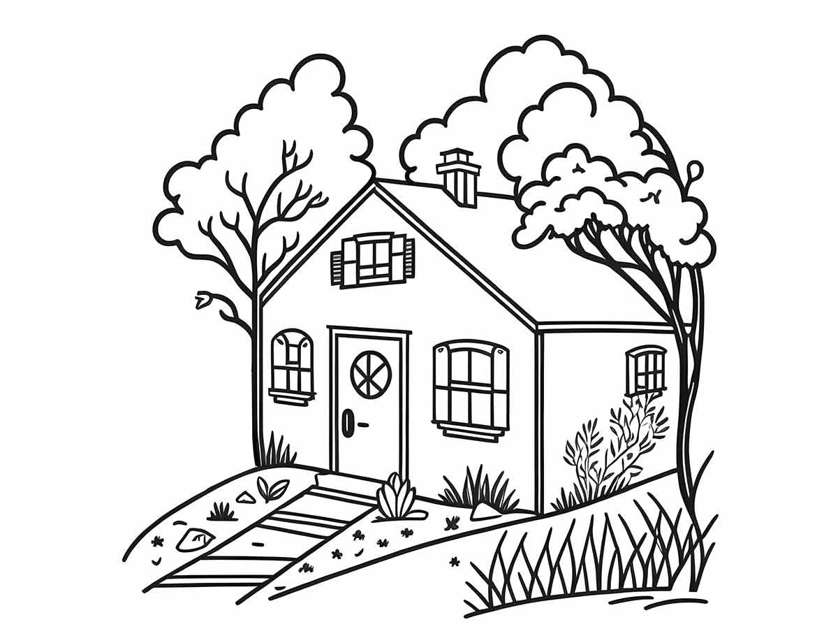 House Coloring Page