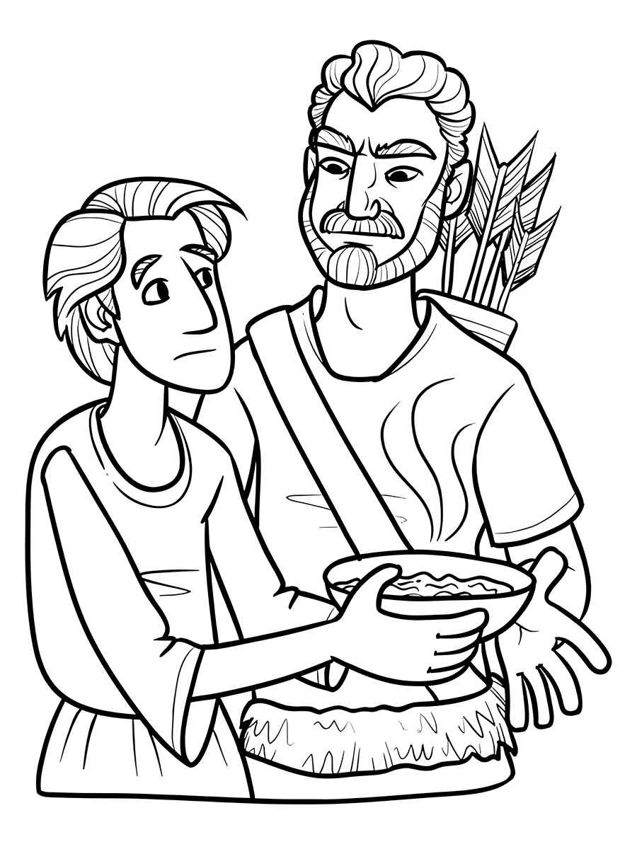 Jacob and Esau Coloring Page