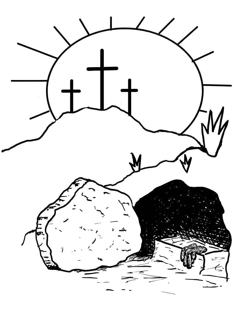 Jesus' Burial Site Coloring Page