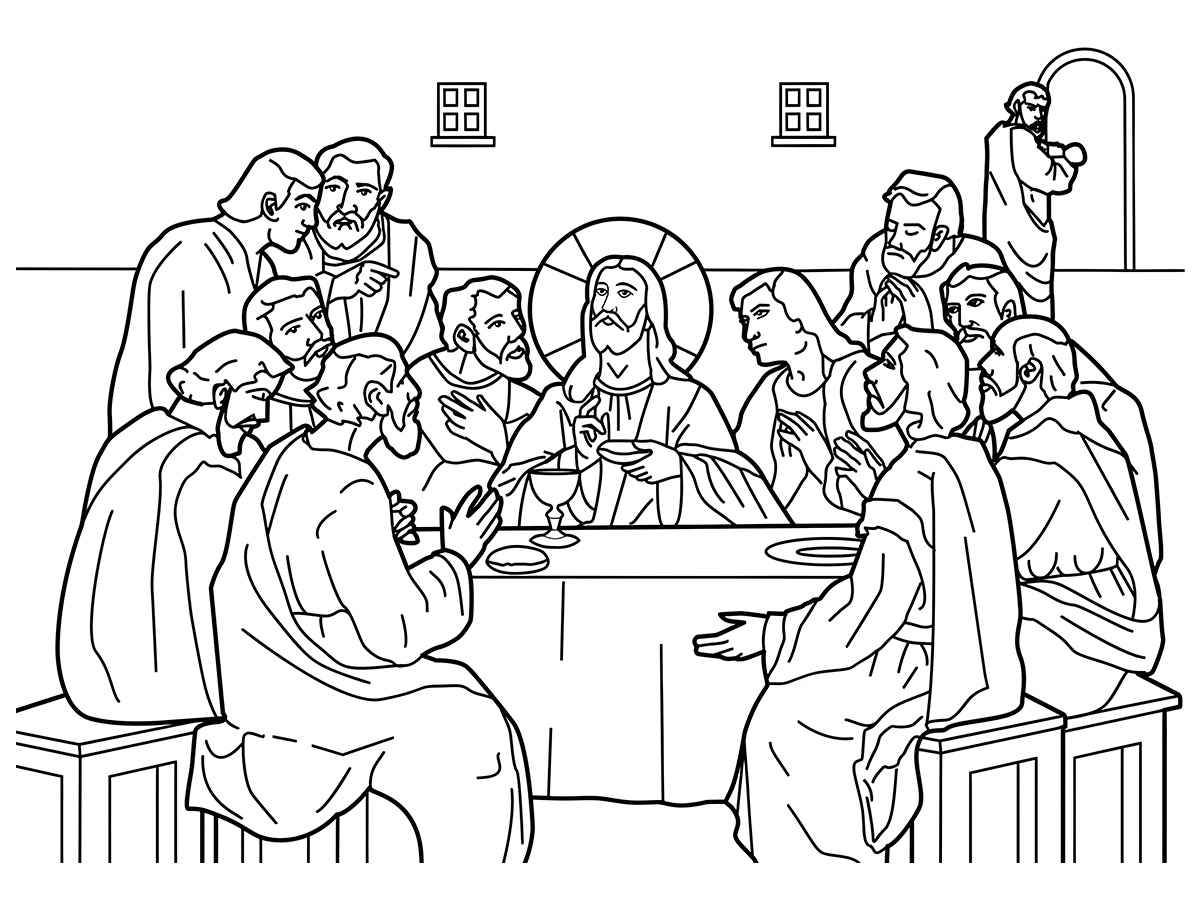 Jesus at the Last Supper Coloring Page