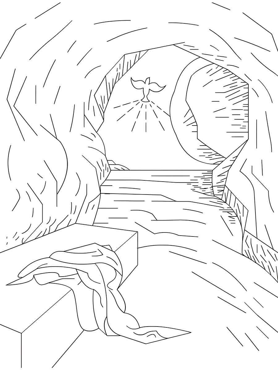 Jesus' Tomb Coloring Page