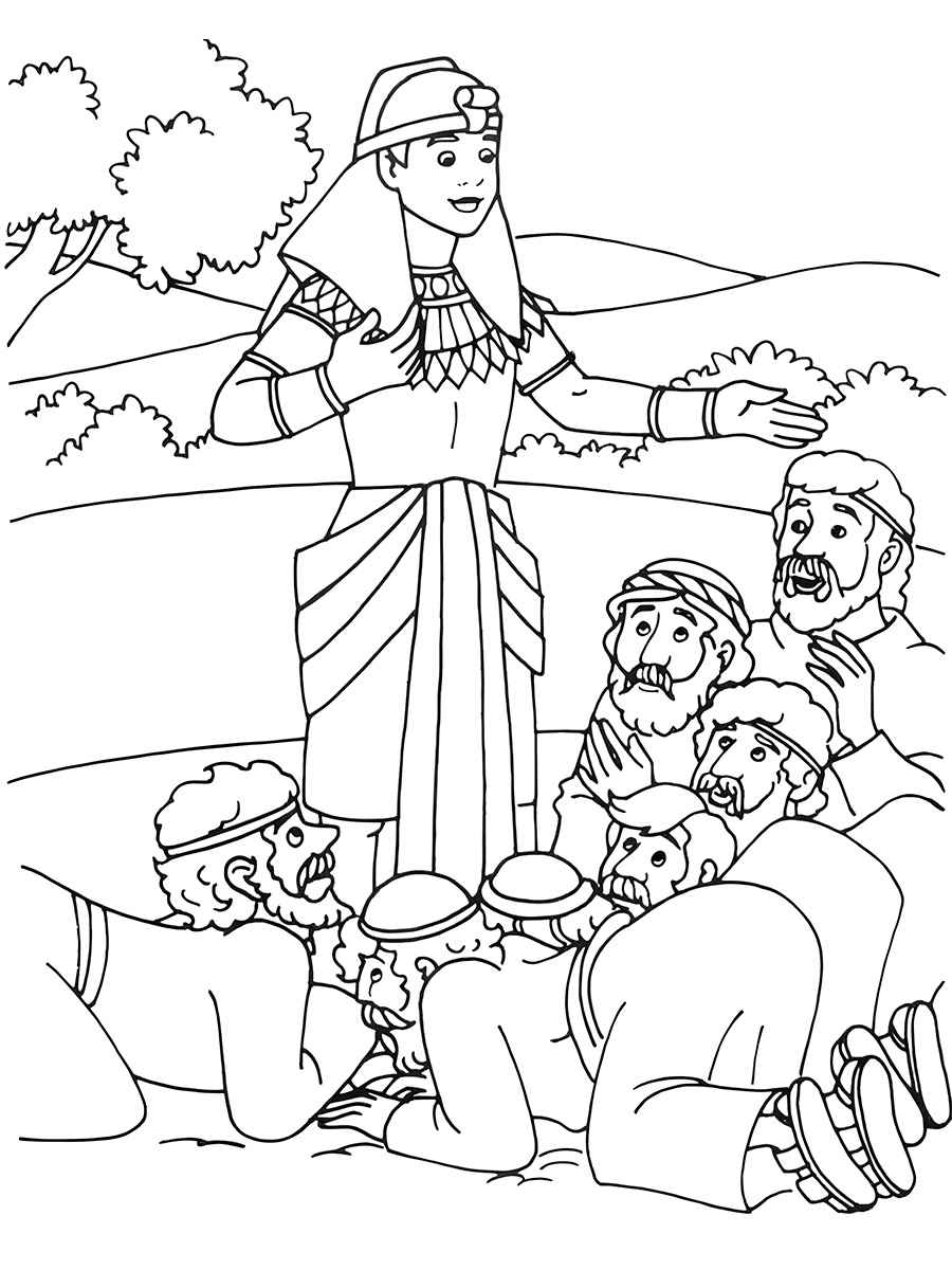 Joseph of Egypt Forgives His Brothers Coloring Page