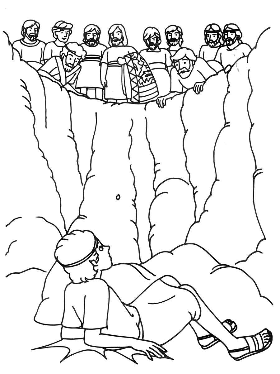 Joseph of Egypt in the Pit Coloring Page