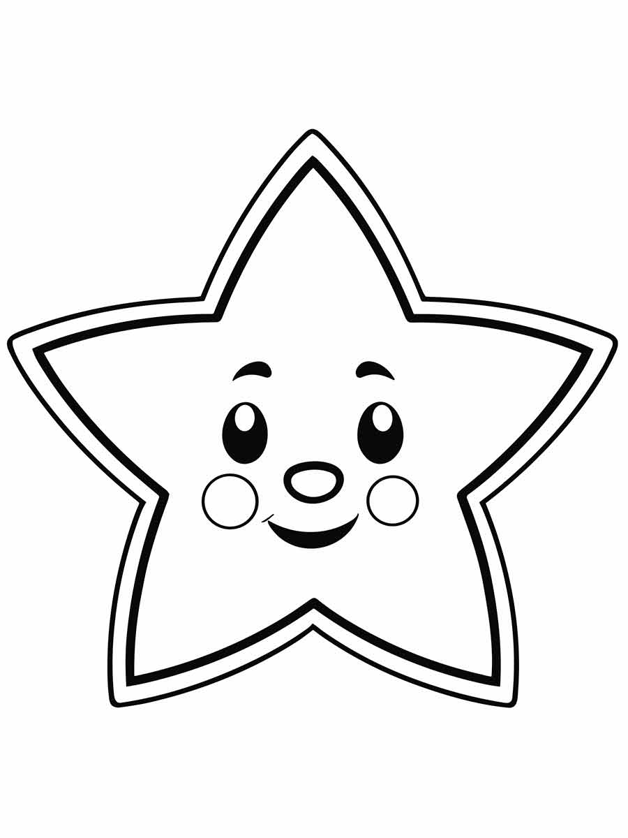 Kawaii starfish coloring pages