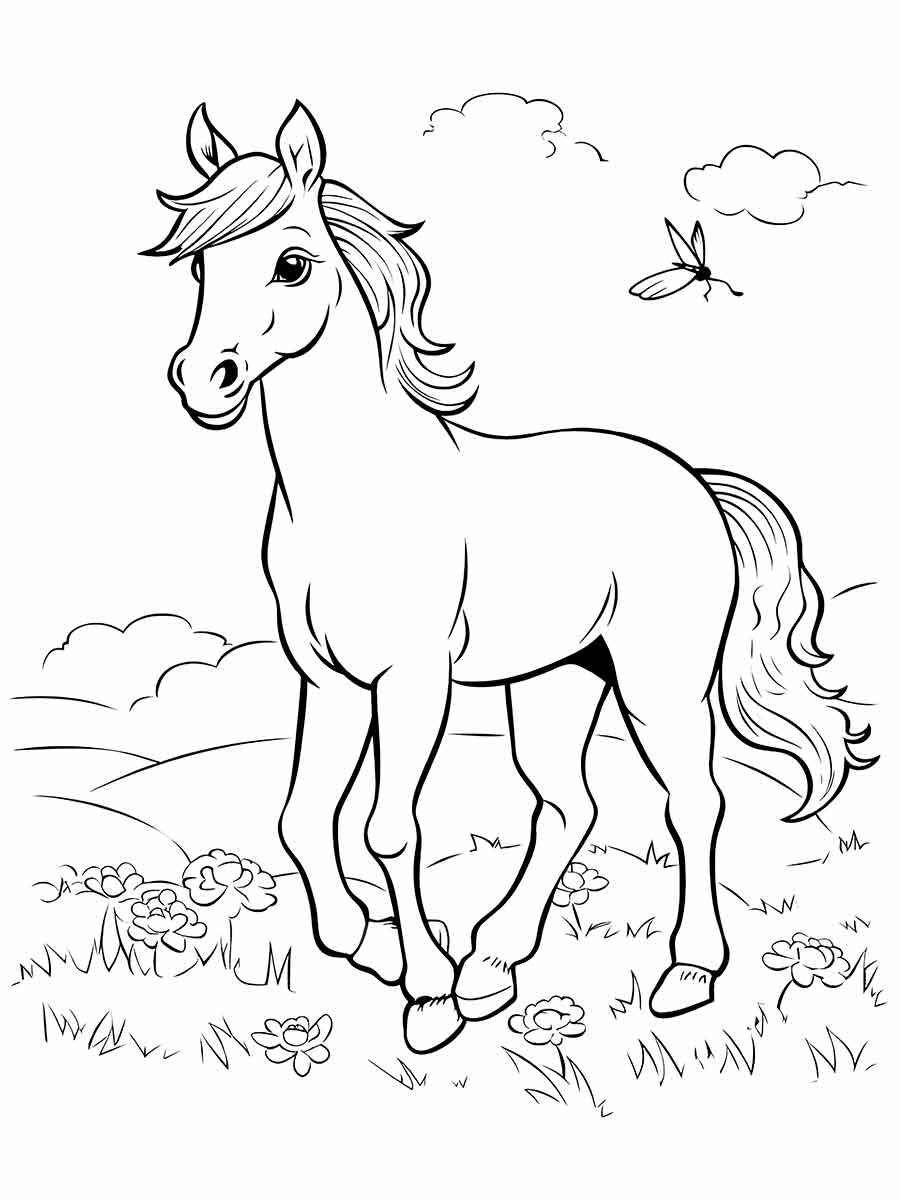 Kids Horse Coloring Page