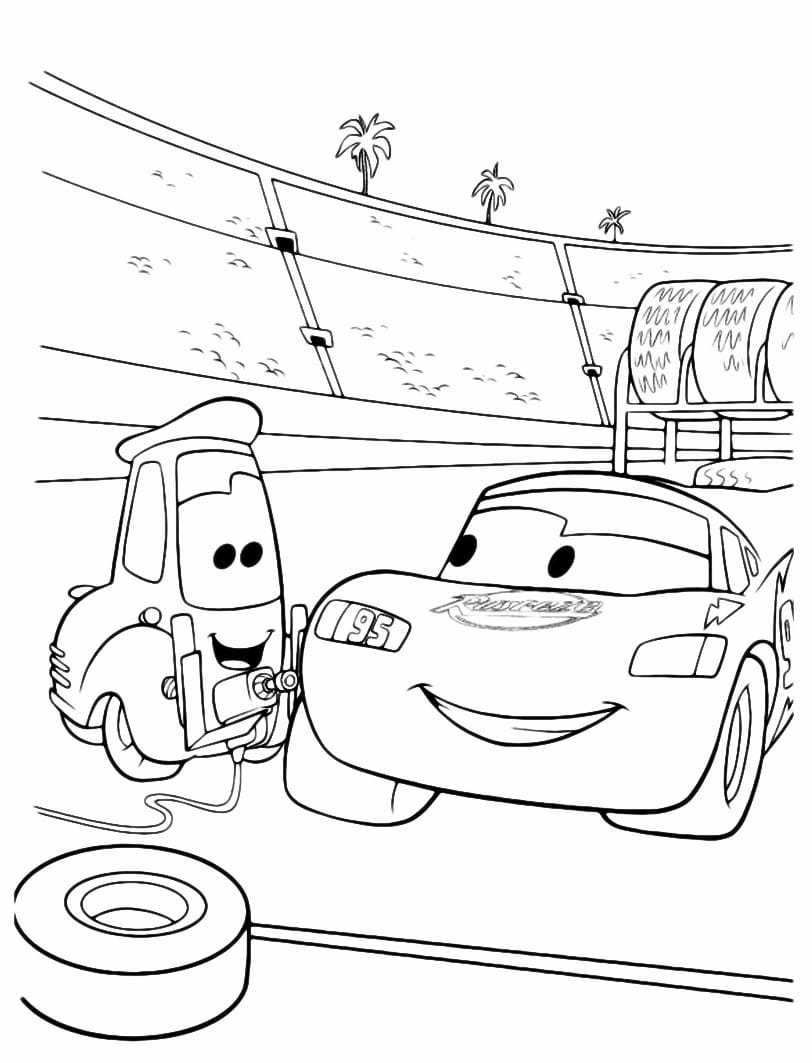 Lightning McQueen coloring page.