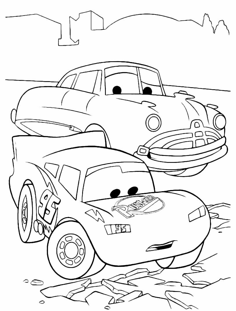 Lightning McQueen coloring page.