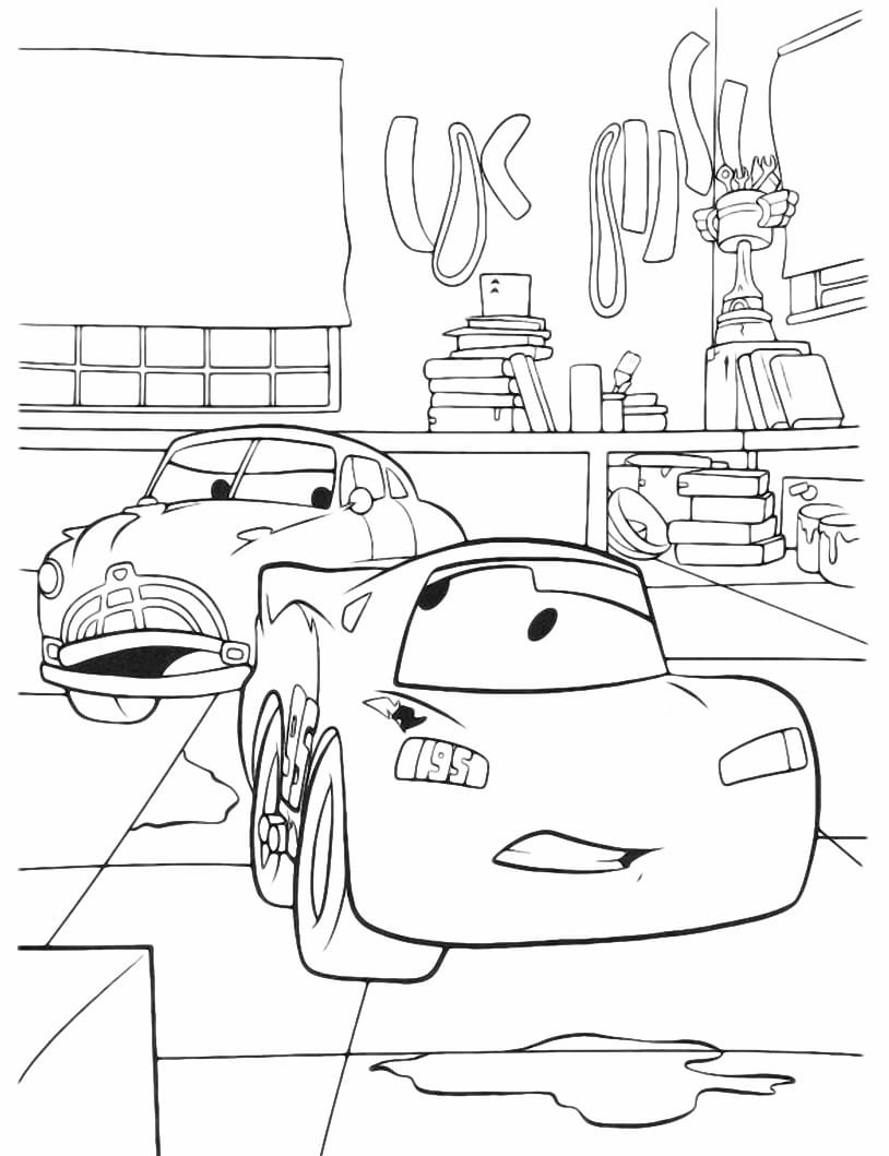 Lightning McQueen coloring page.