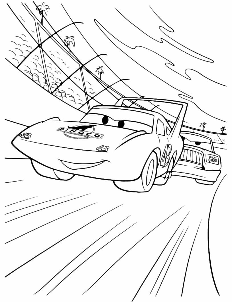 Lightning McQueen coloring page.