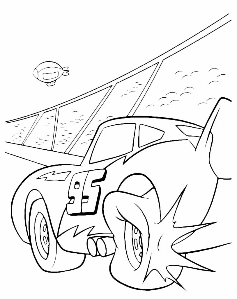 Lightning McQueen coloring page.